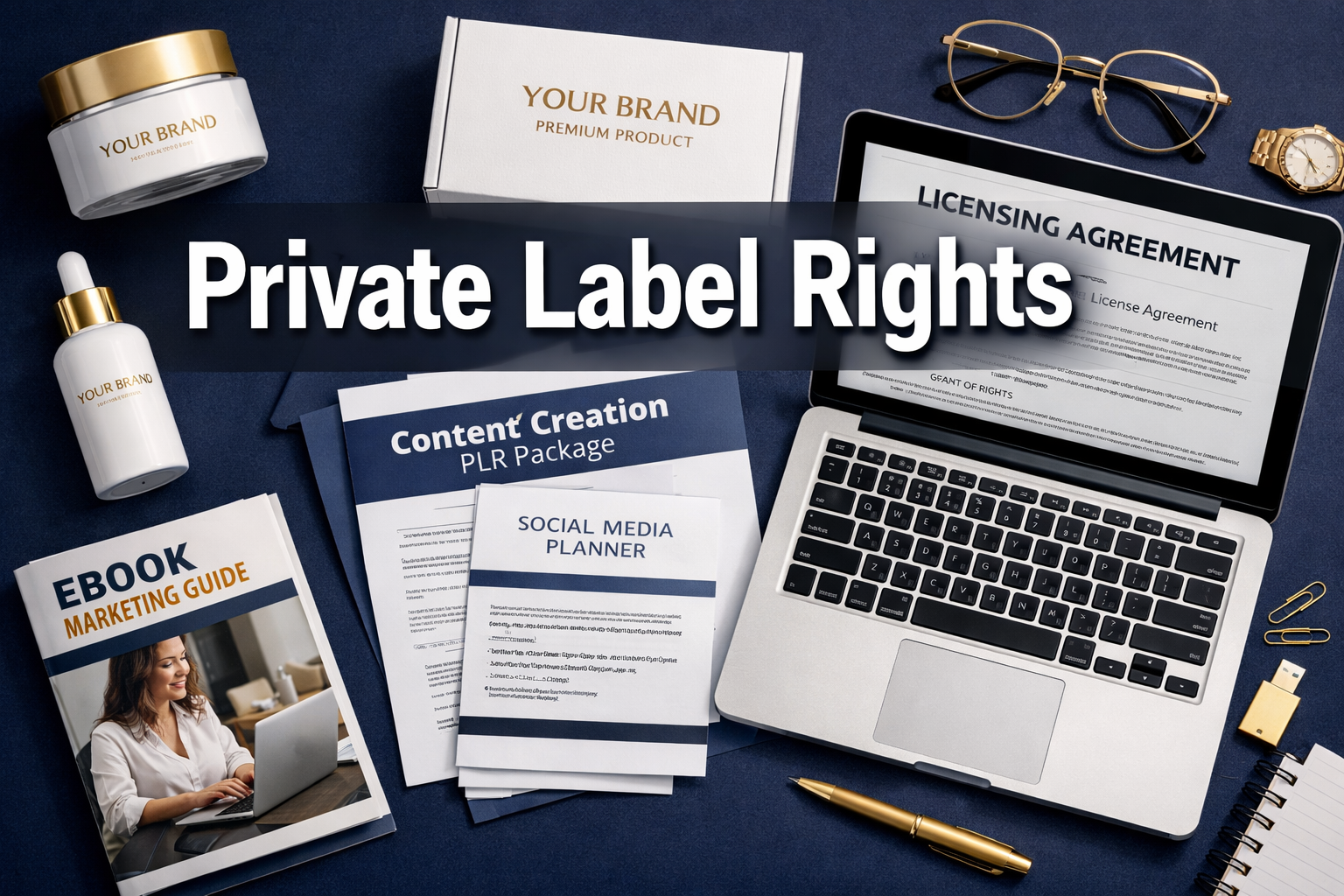 Professional () hero image featuring 'Private Label Rights' in extra large white with dark drop , centered in upper third.